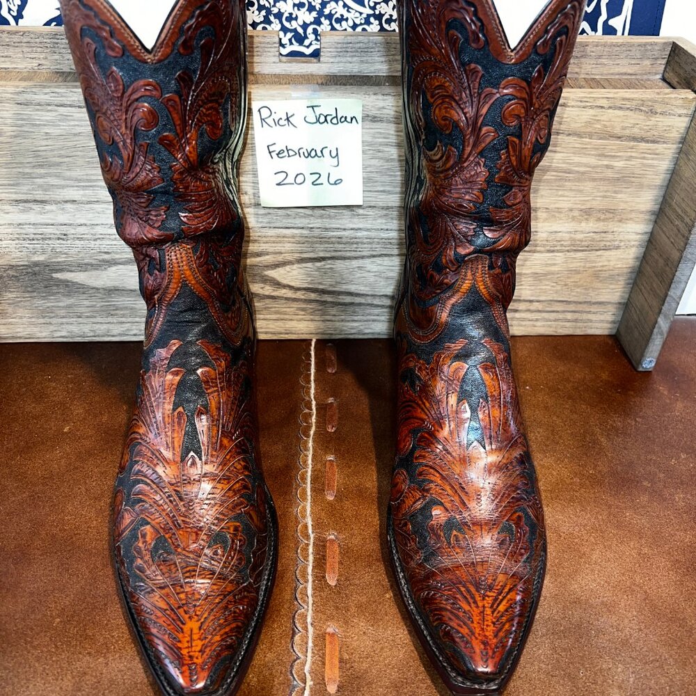 Lucchese Handmade Classic 'Kents' in Mahogany/Pecan Color and men's size 11.5D - Picture 2 of 8